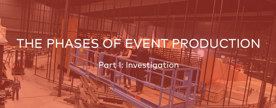 The Phases of Event Production – Part I: Investigation